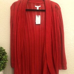 NWT Red knit cardigan sweater